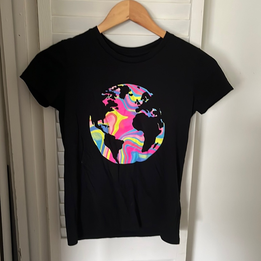 Black t-shirt with hydro dipped earth